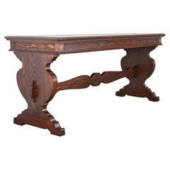 Consola o mesa de sofá de roble oscuro de Irving & Casson, años 20