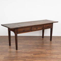 Dark Oak Console Table with Three Drawers, Denmark, circa 1820-40