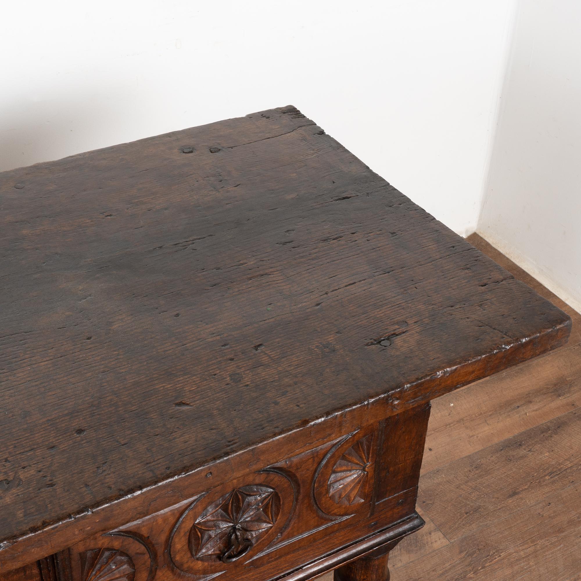 Dark Oak Console with Three Drawers, Spain circa 1780-1800 4