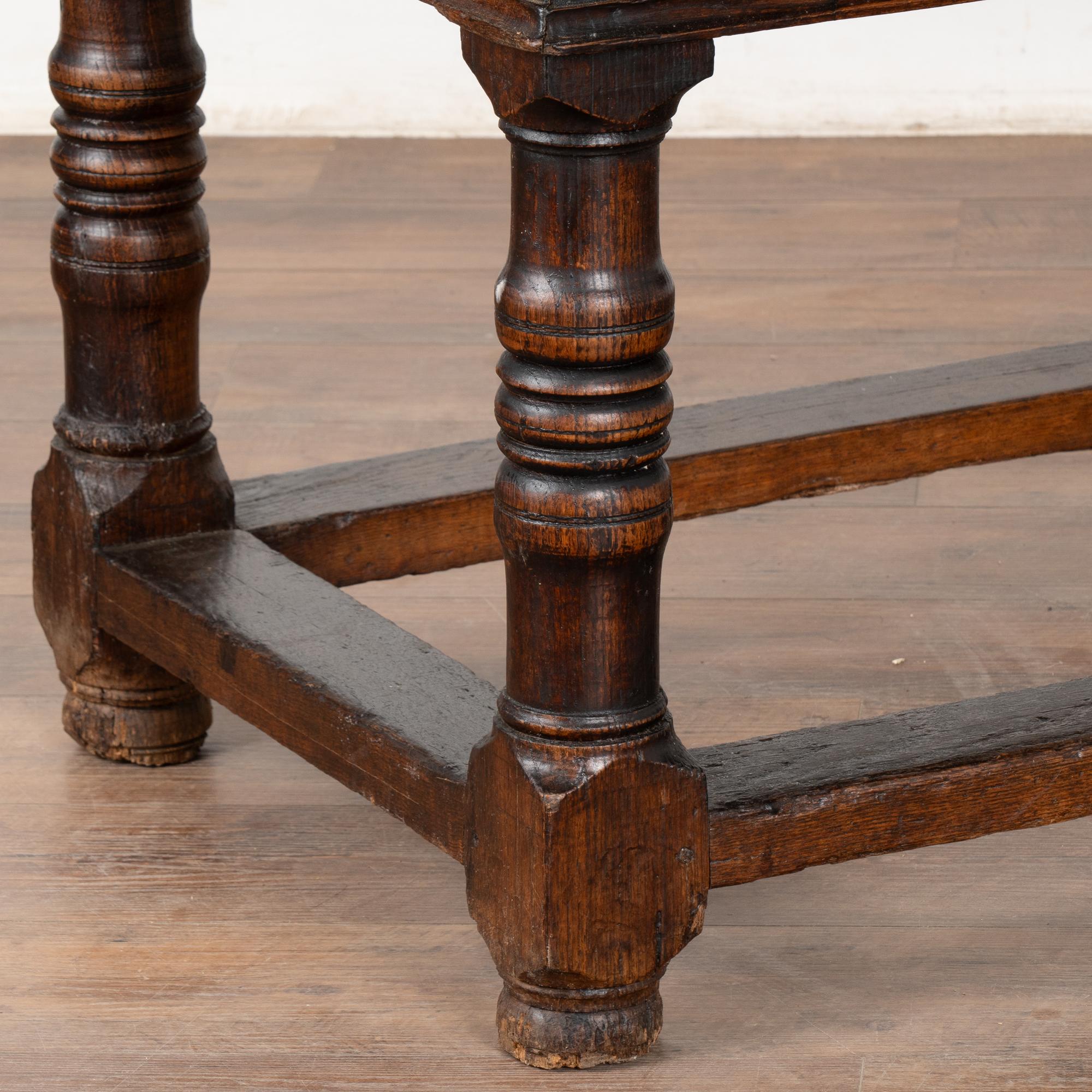 Spanish Colonial Dark Oak Console with Three Drawers, Spain circa 1780-1800