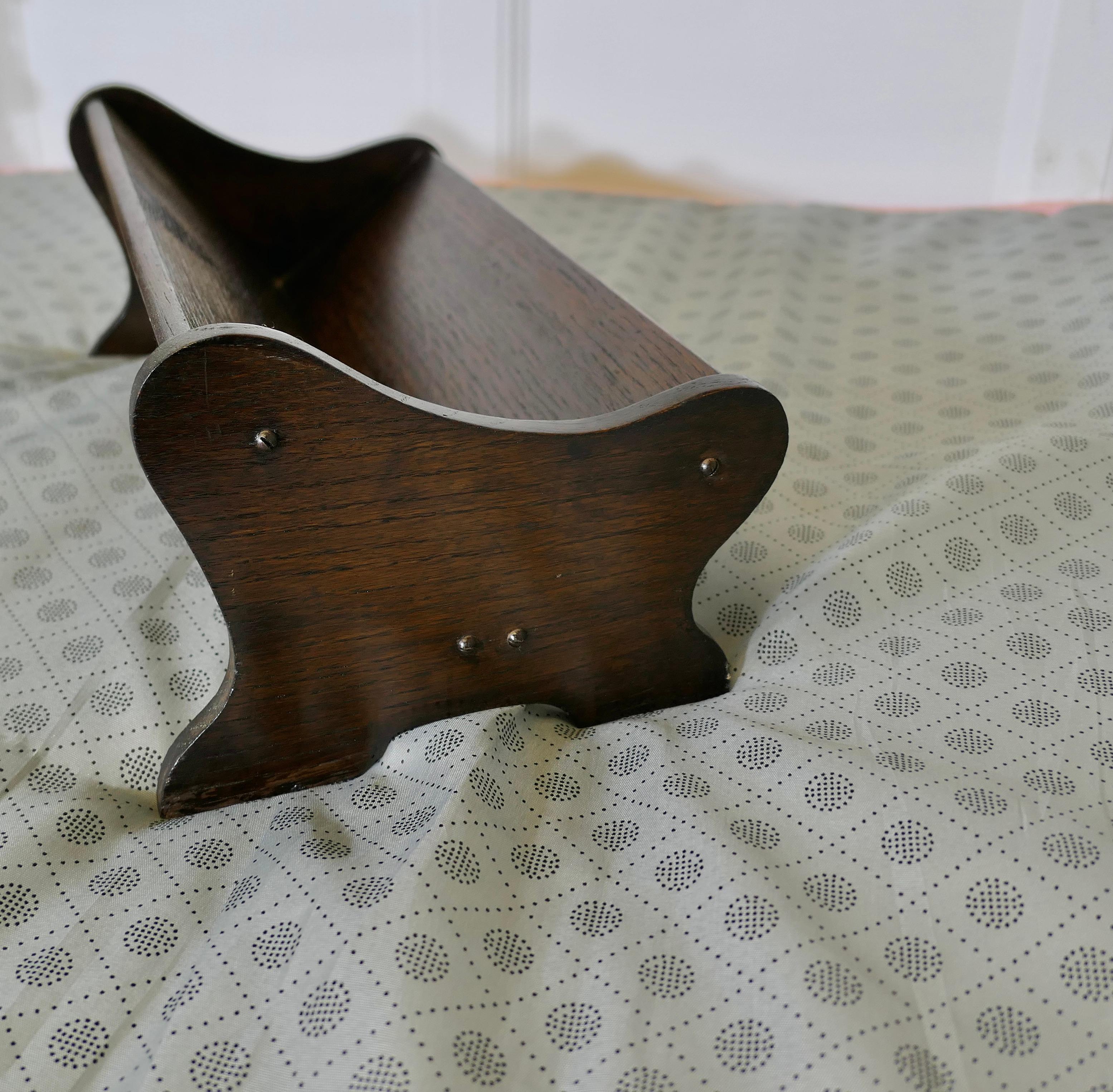 Art Deco Dark Oak Desk Top Book Trough   A useful piece made in dark oak