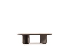 DARK OAK Dining Table + Set of 6 Chairs - Calacatta Viola Marble Porcelain Top