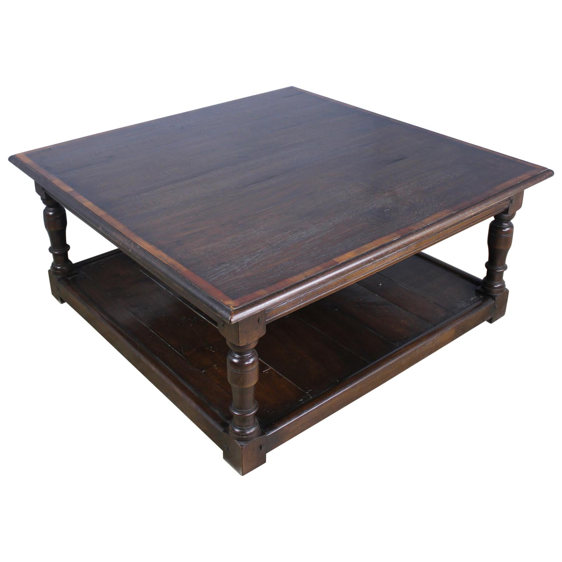 Dark Oak English Potboard Coffee Table For Sale at 1stDibs