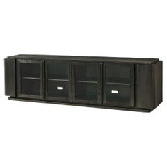 Dark Oak Long Modern Media Console