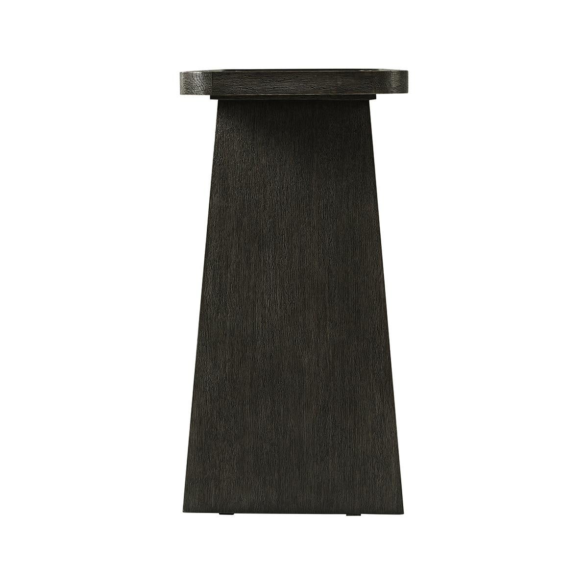 Vietnamese Dark Oak Modern Console Table For Sale