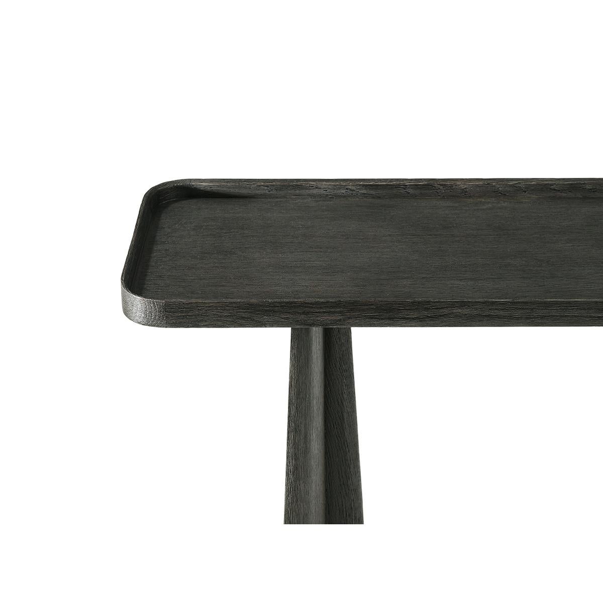 Dark Oak Modern Console Table In New Condition For Sale In Westwood, NJ
