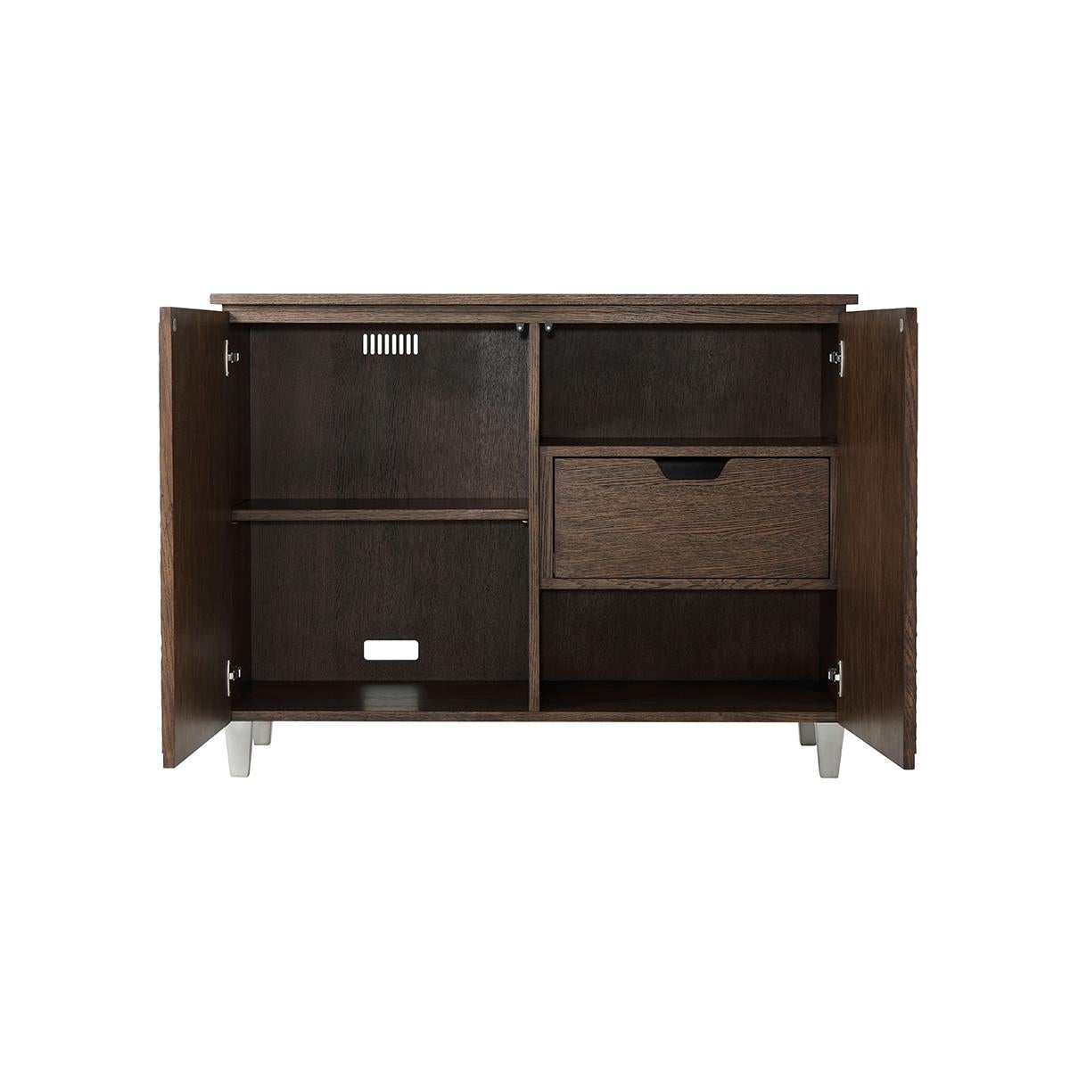 Mid-Century Modern Dark Oak Modern Side Cabinet For Sale