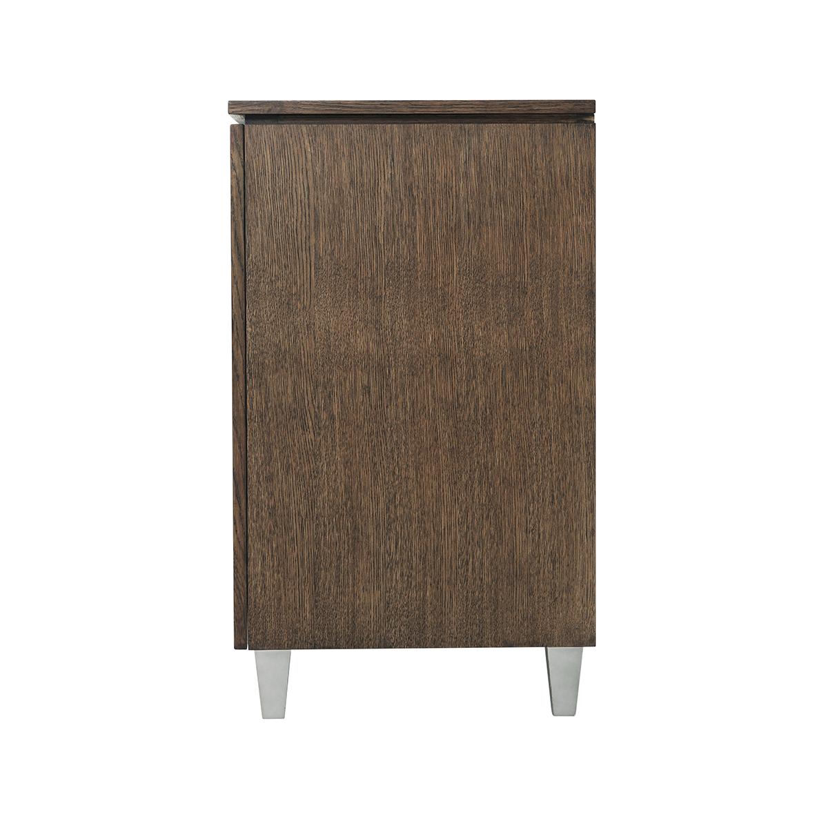 Vietnamese Dark Oak Modern Side Cabinet For Sale
