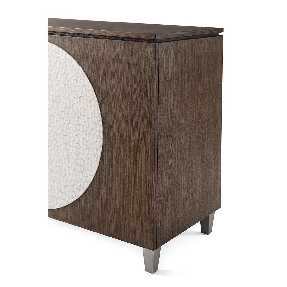 Wood Dark Oak Modern Side Cabinet For Sale