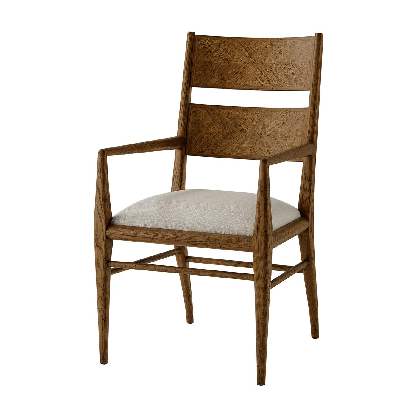 Sillón de comedor de parquet de roble oscuro (set de 2) en Nuevo estado para la venta en Westwood, NJ