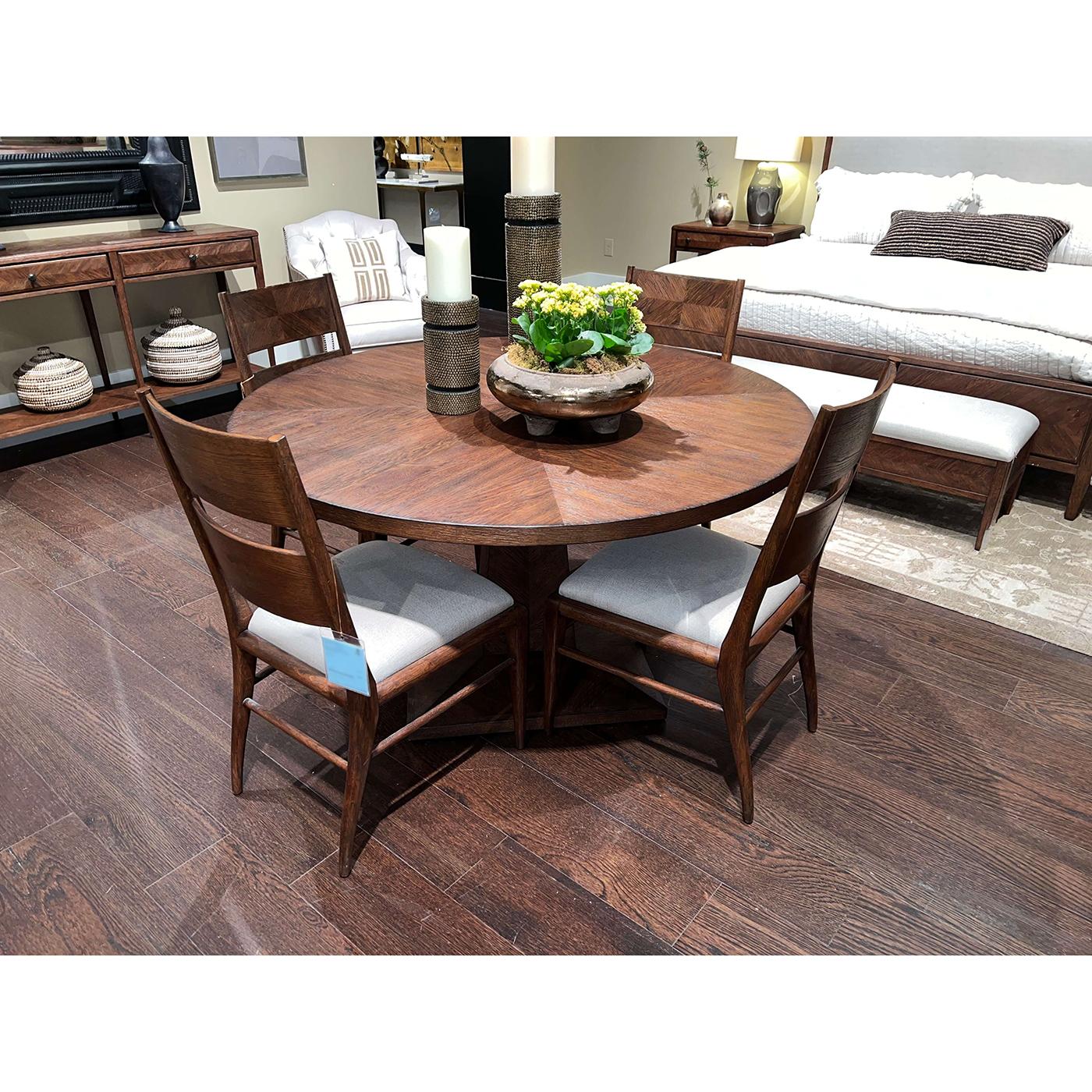 Sillón de comedor de parquet de roble oscuro (set de 2) Siglo XXI y contemporáneo en venta