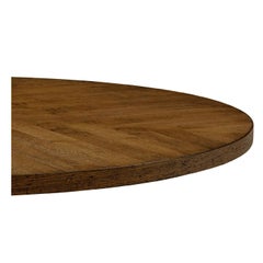 Dark Oak Parquetry Round Dining Table