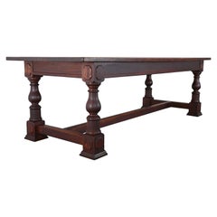 Réfectoire, table de travail ou table de ferme en chêne foncé par Irving & Casson, années 1920
