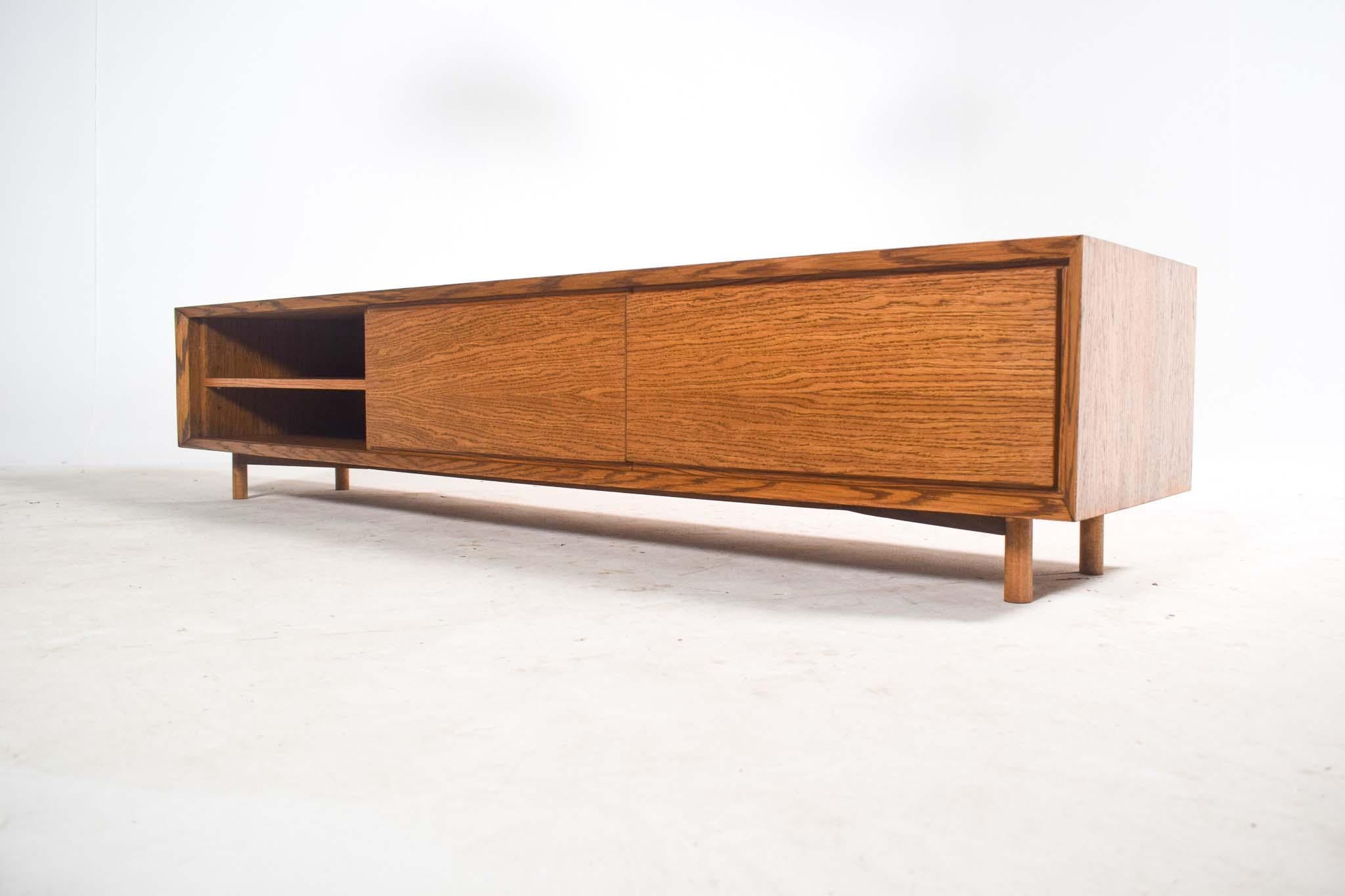 Dark Oak Sliding Door Sideboard Model A2 By Dust Wood For Sale 4