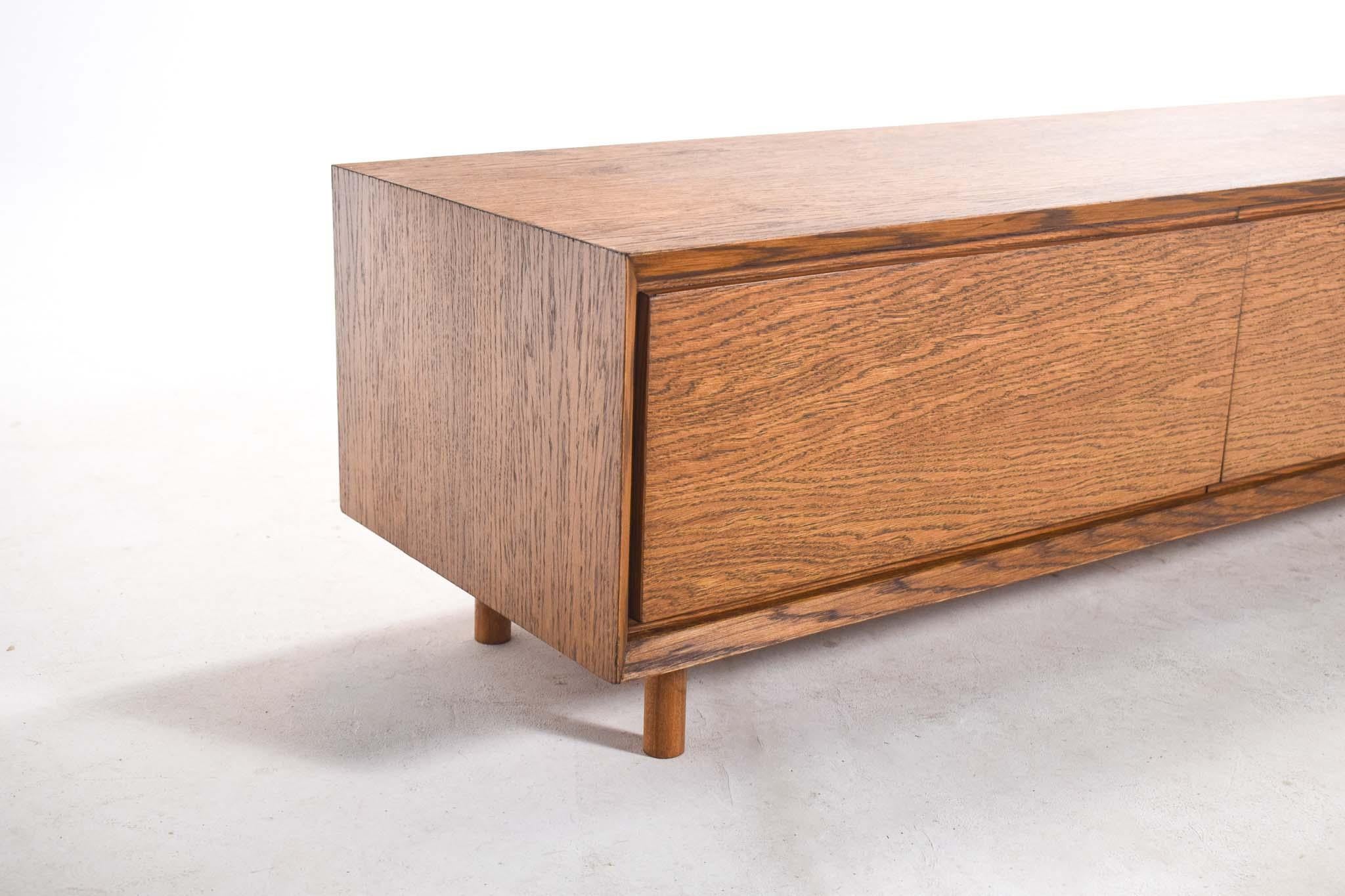 Contemporary Dark Oak Sliding Door Sideboard Model A2 By Dust Wood For Sale