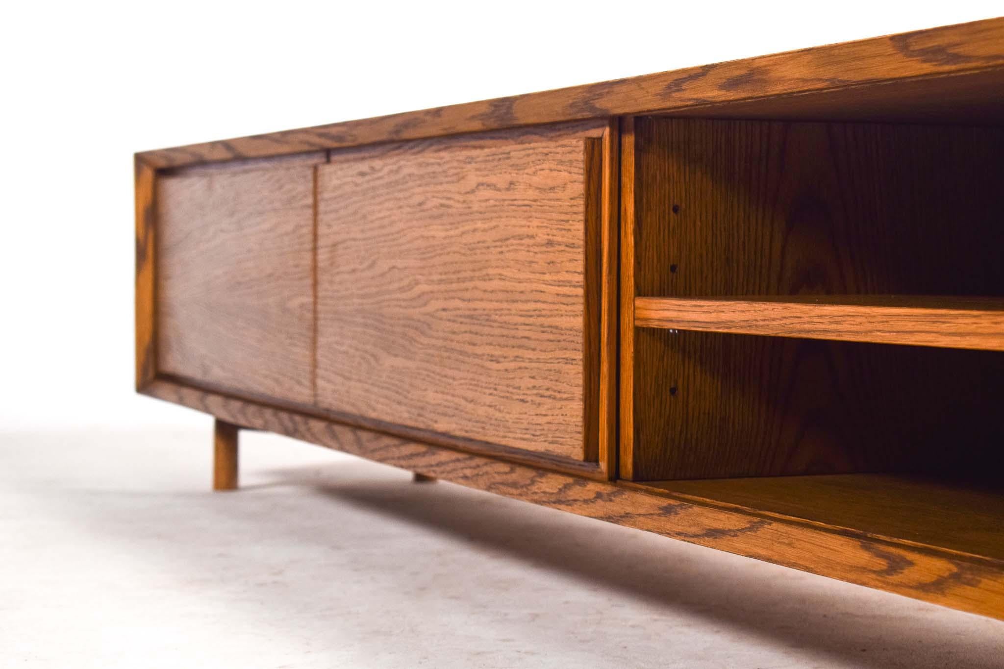 Dark Oak Sliding Door Sideboard Model A2 By Dust Wood For Sale 2