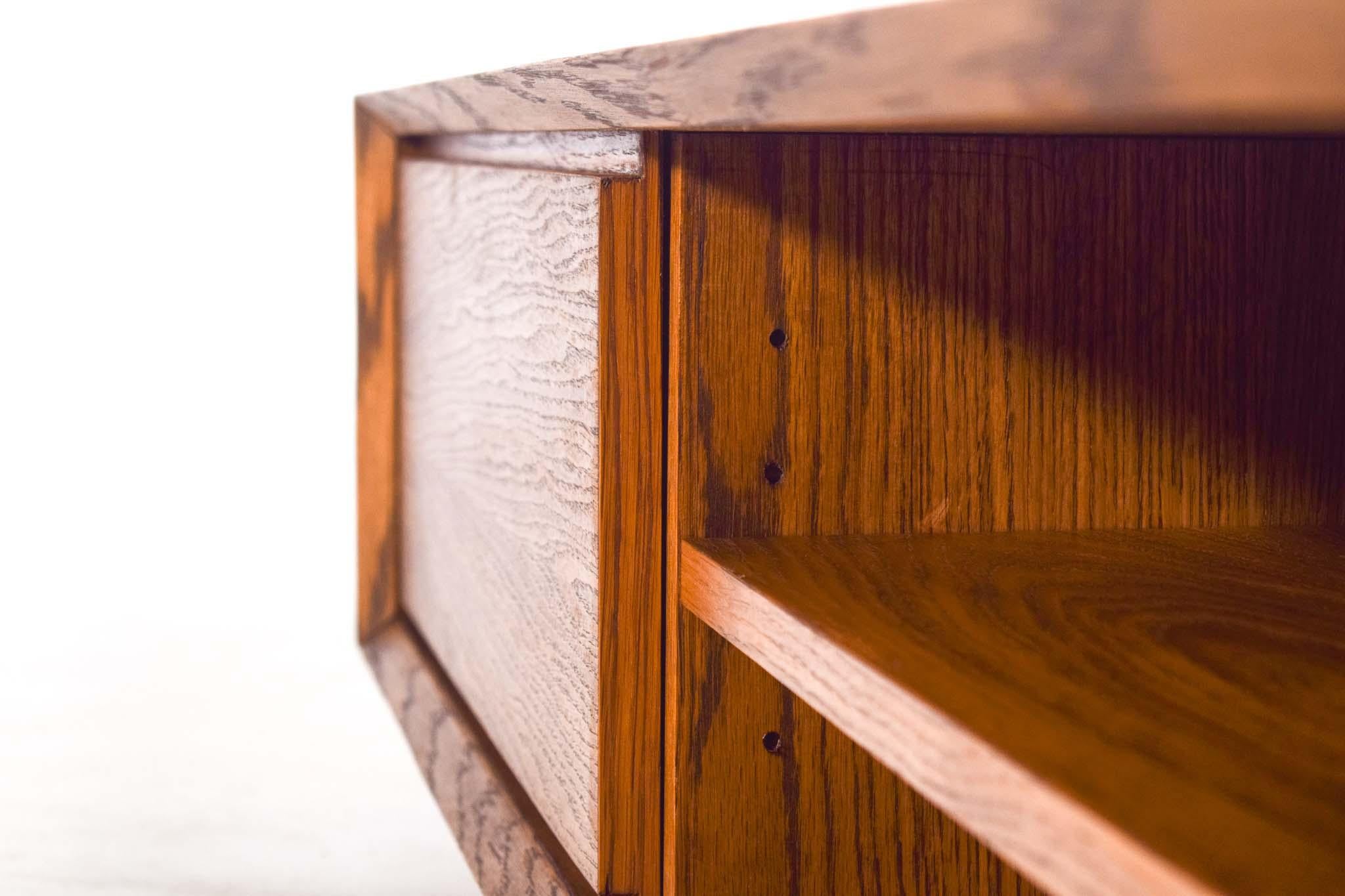 Dark Oak Sliding Door Sideboard Model A2 By Dust Wood For Sale 3