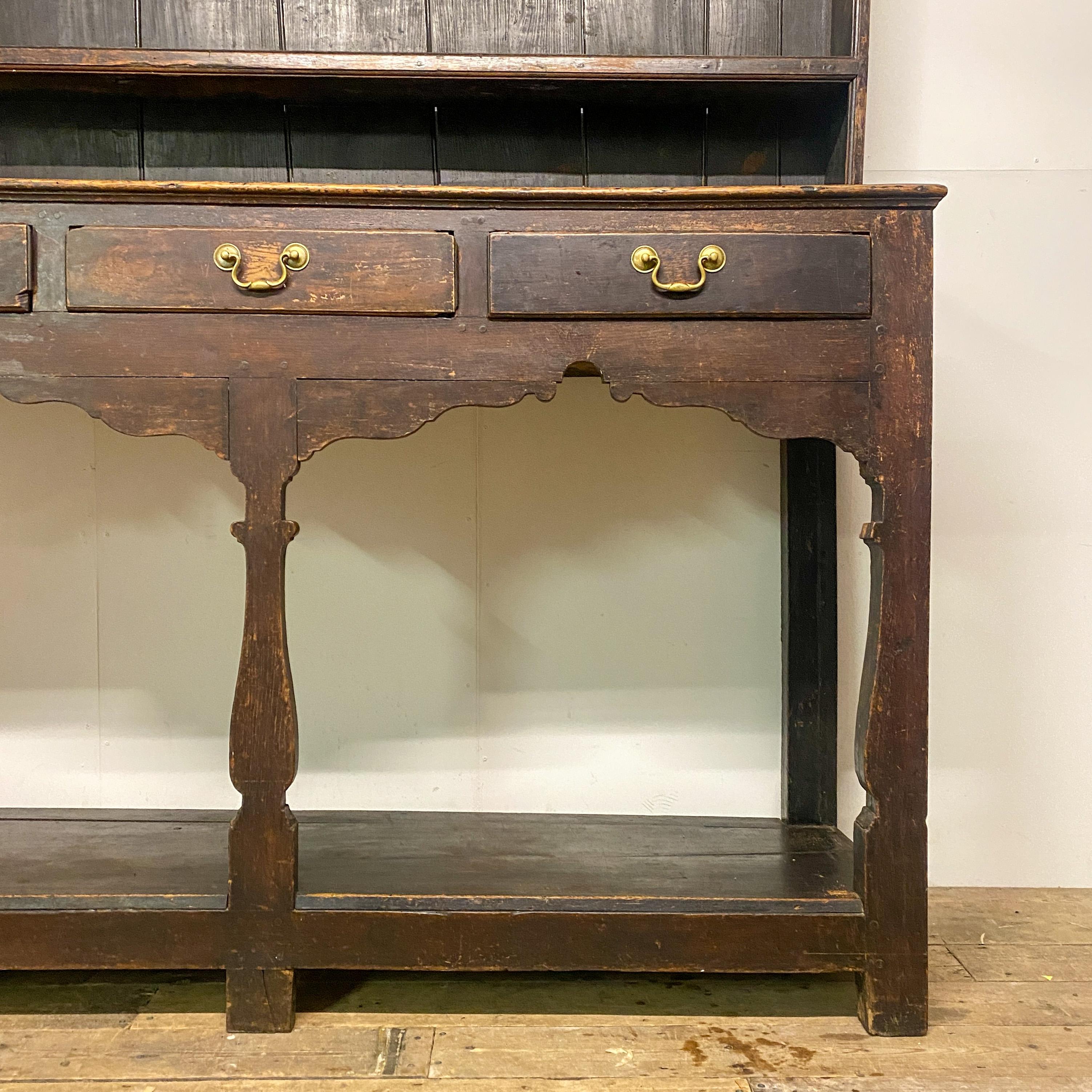 Must be placed to be rested against a wall to support the top section which is rested and not secured on top. Please note one small section of top coving is missing but could be replaced and is not ugly noticeable. Drawers are smooth running
