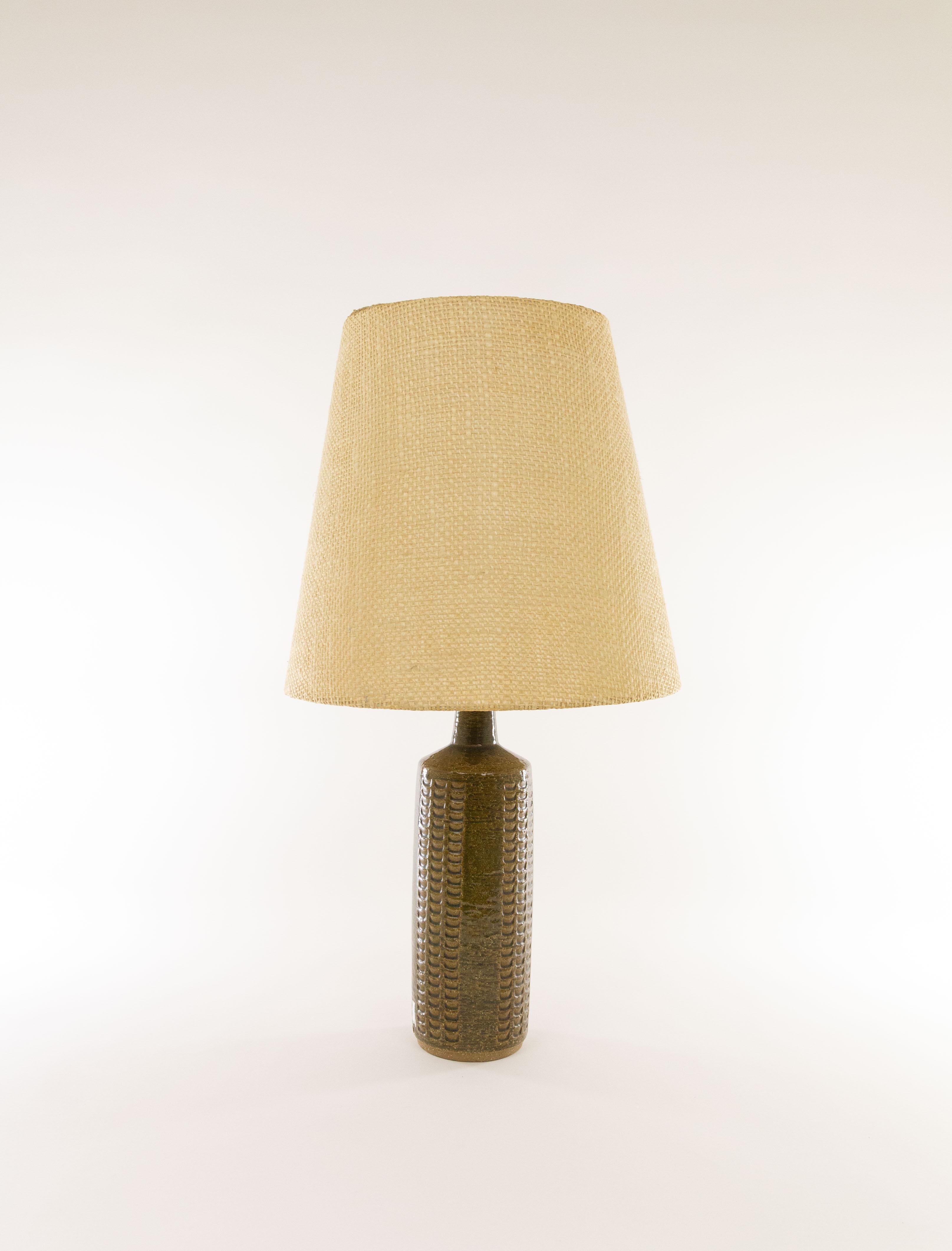 Scandinavian Modern Dark Olive Palshus Table Lamp Model DL/27 by Annelise and Per Linnemann-Schmidt For Sale