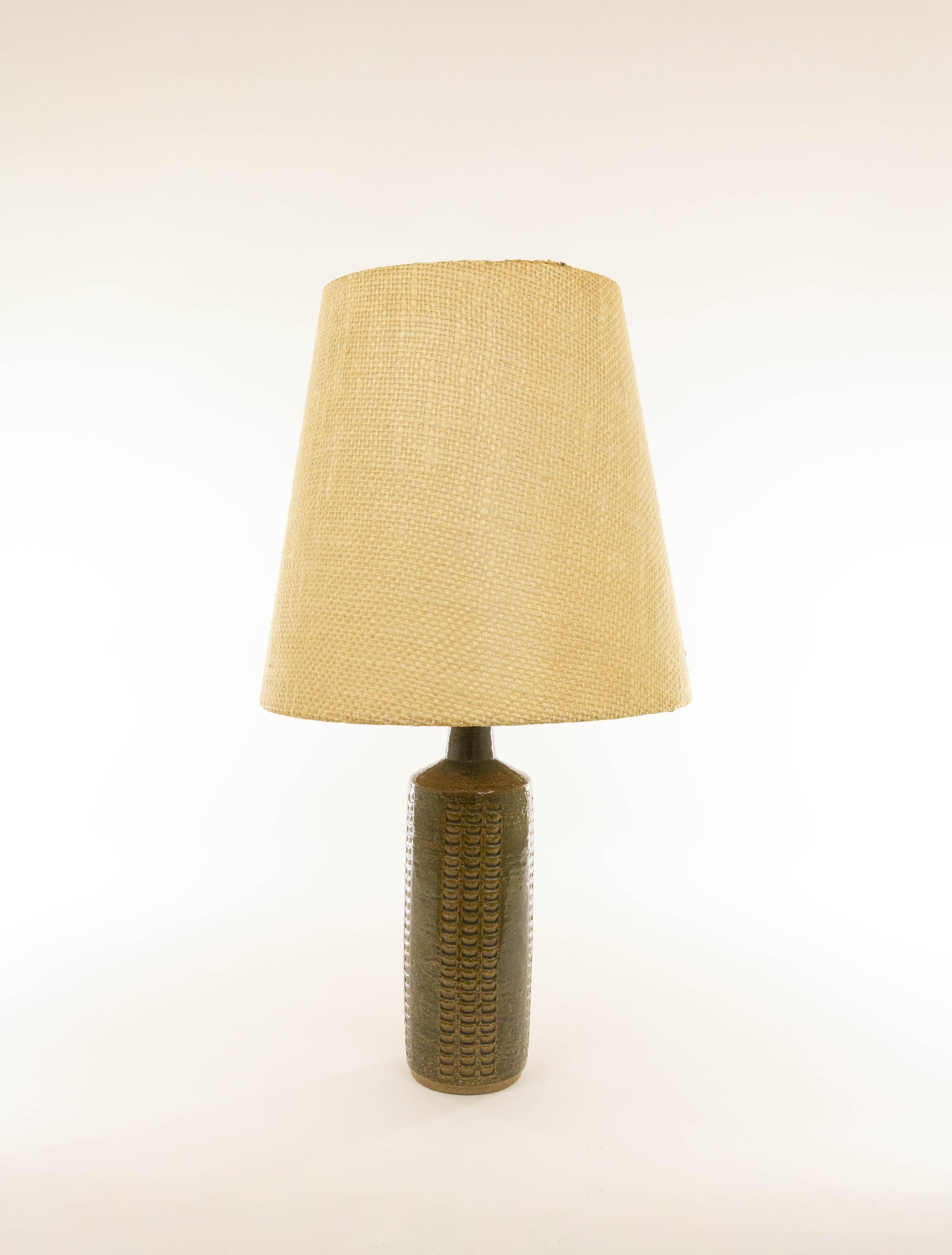Lámpara de mesa Palshus de color oliva oscuro Model DL/27 de Annelise y Per Linnemann-Schmidt Hecho a mano en venta
