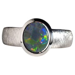 Dunkelopal Silber Ring 1,7 Karat Zertifikat Geschenk-Herrenschmuck