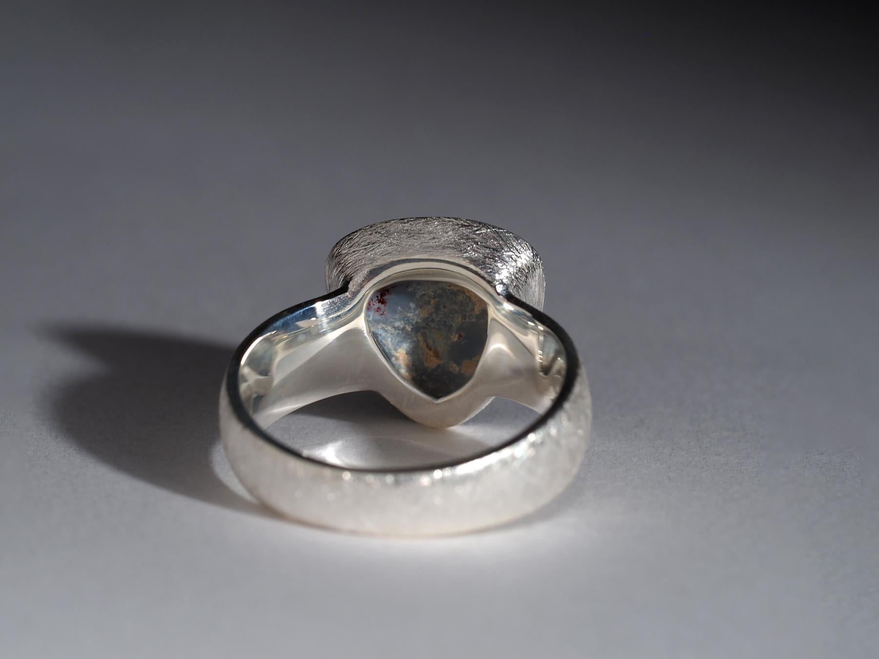 Dark Opal Silver Ring Vivid Australian Opal gift Christmas 2 ct anniversary opal 6