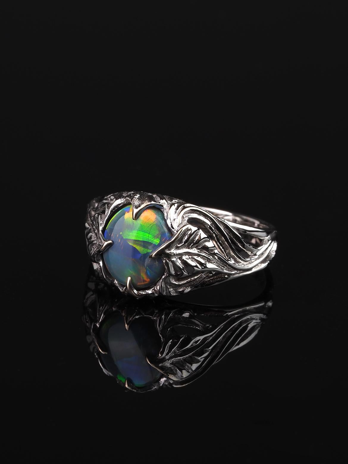 opal engagement rings white gold