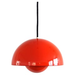 Dark orange Flowerpot pendant lamp by Verner Panton for Louis Poulsen