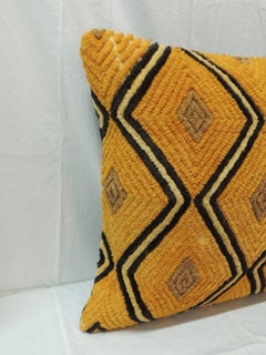 Dark Orange Raffia Velvet Kasai Decorative Pillow