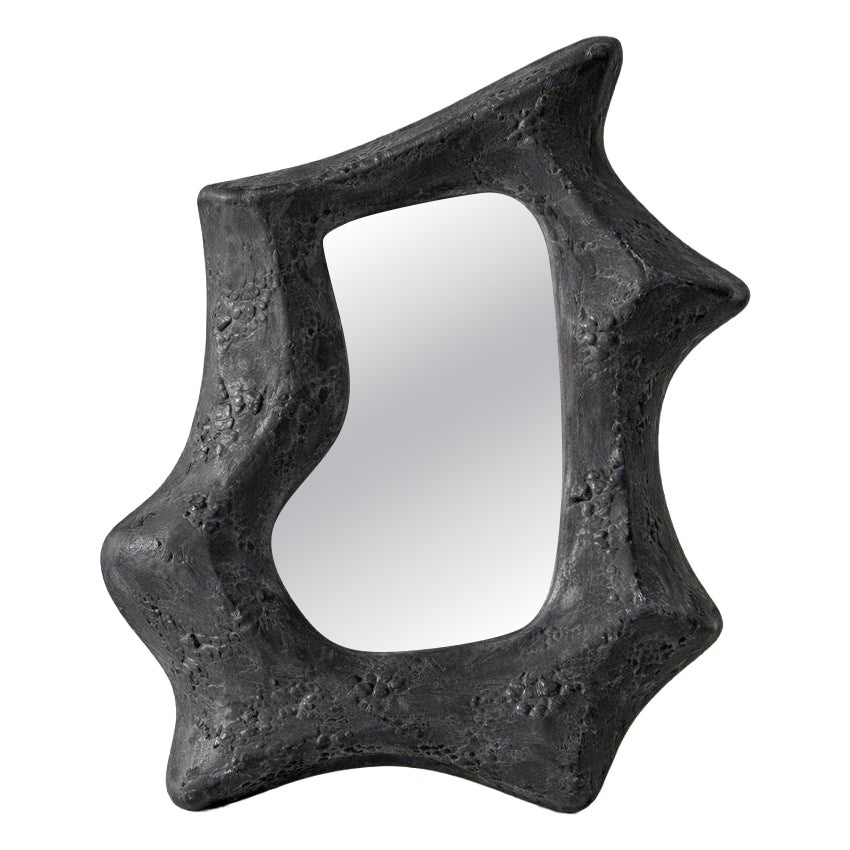 Dark Organic Ceramic Wall Mirror by Maku Ceramic