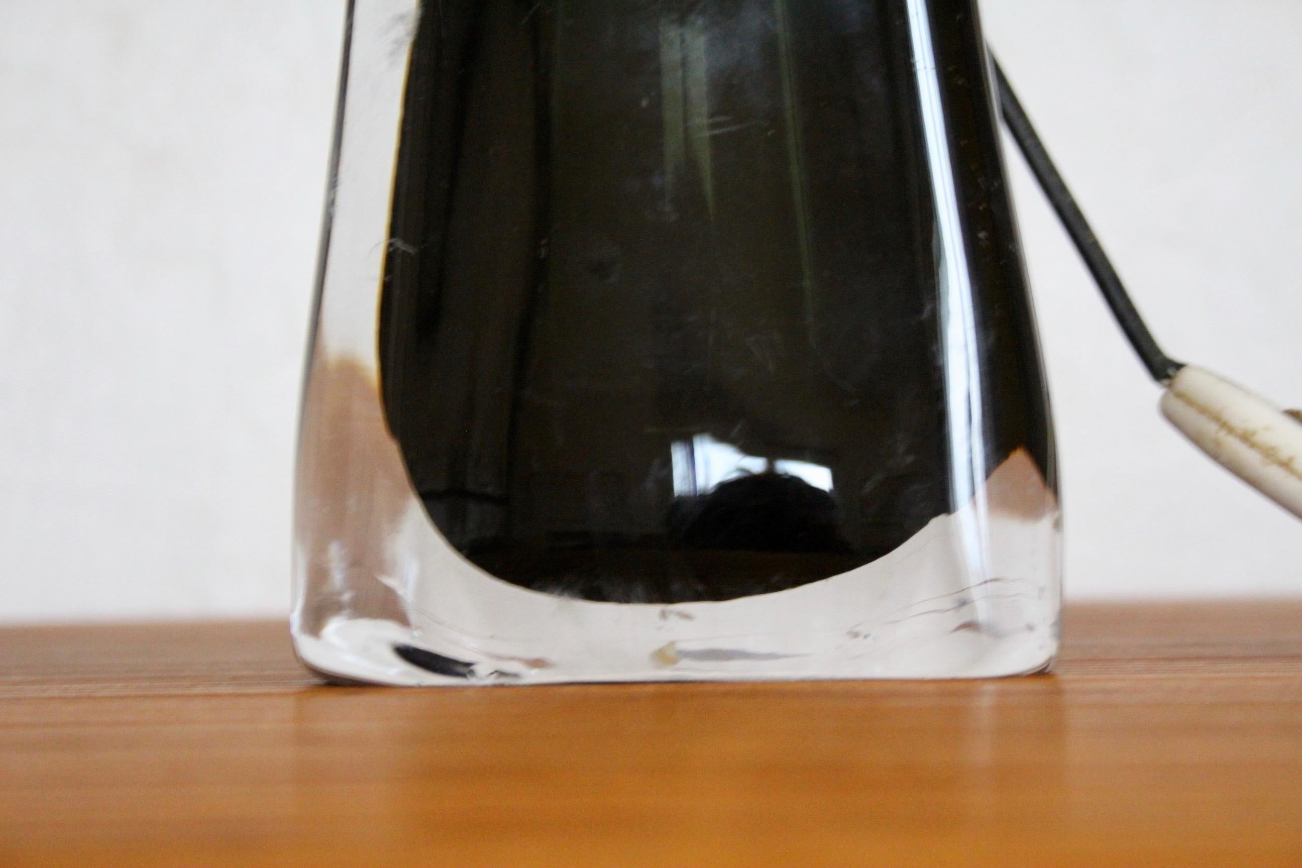Dark Orrefors Lamp In Good Condition For Sale In grand Lancy, CH