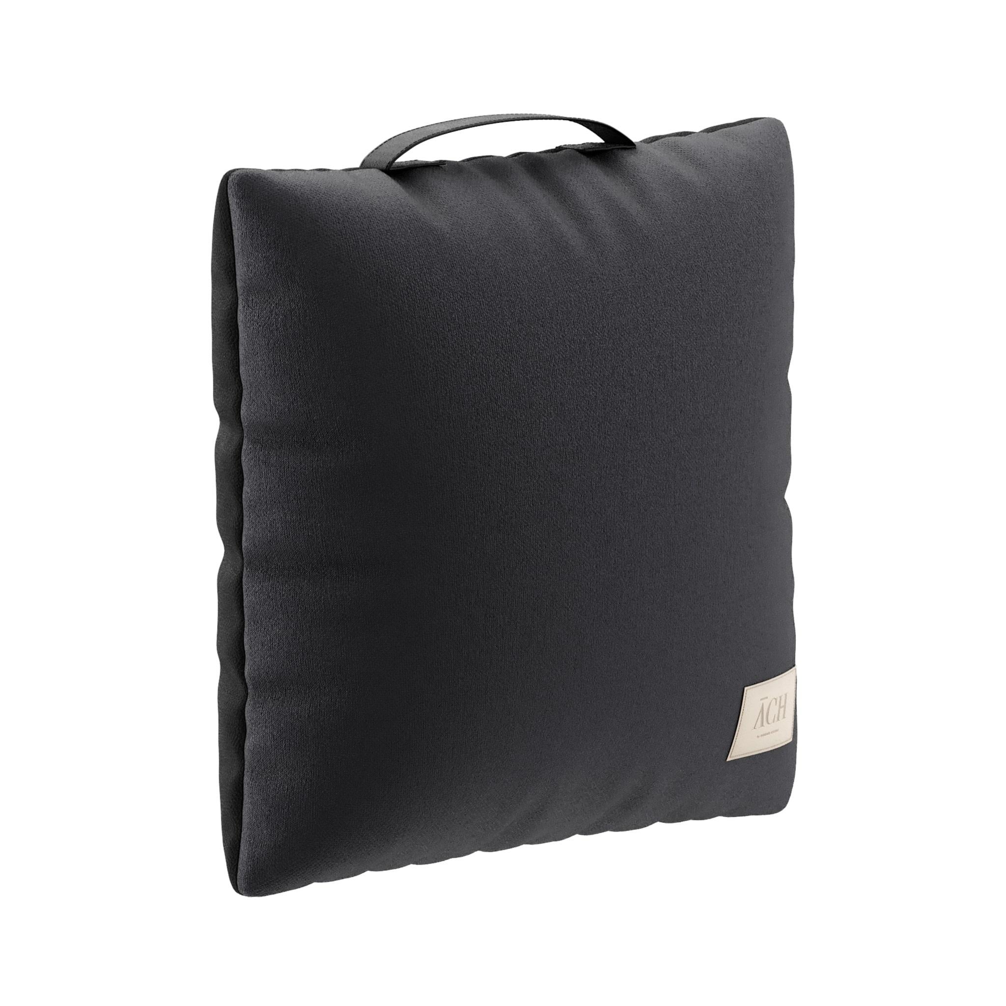 Portuguese Dark Outdoor Throw Pillow, Modern Waterproof Square Cushion Decor Handle