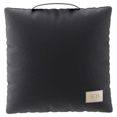 Dark Outdoor Throw Pillow, Modern Waterproof Square Cushion Decor Handle