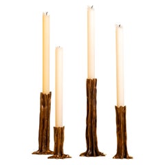 Dark Patina Arbor 4 Piece-Set of Candlesticks by Studio Palatin
