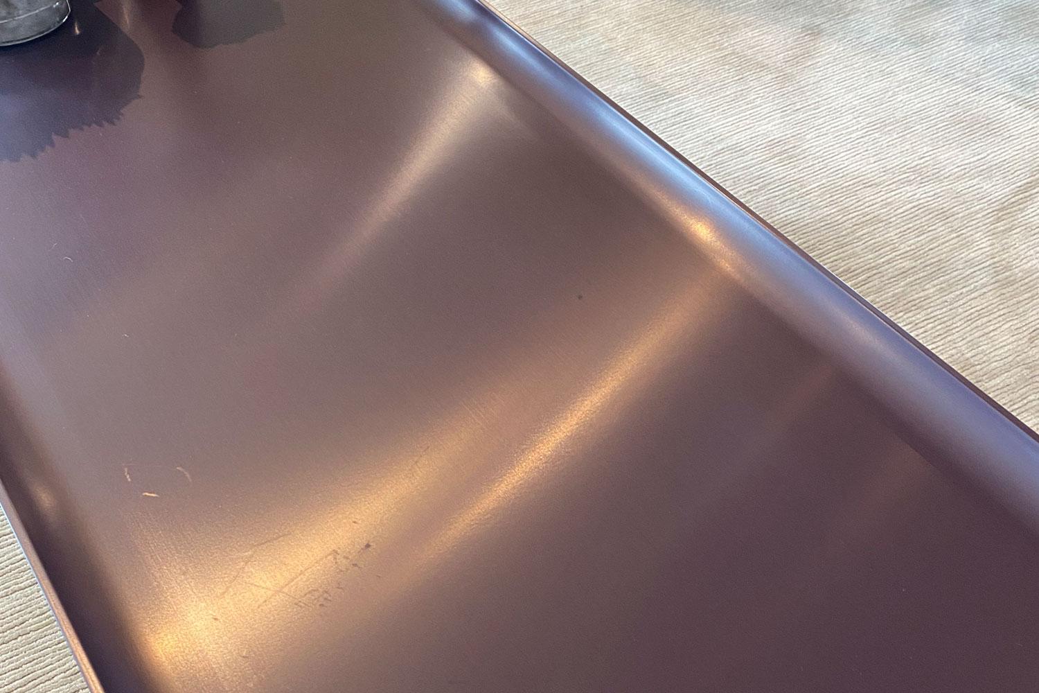 Lacquered Dark Plum Shellac Rectangular Coffee Table, B&B Italia