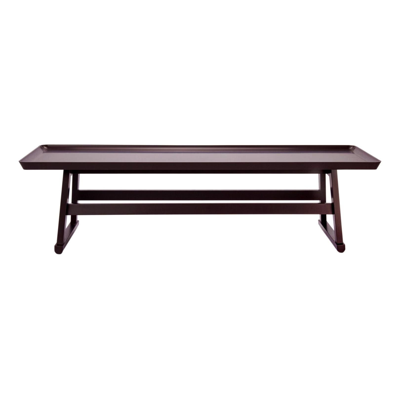 Dark Plum Shellac Rectangular Coffee Table, B&B Italia