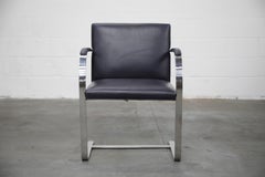 Dark Purple Leather 'Brno' Armchairs by Mies van der Rohe for Knoll, Signed
