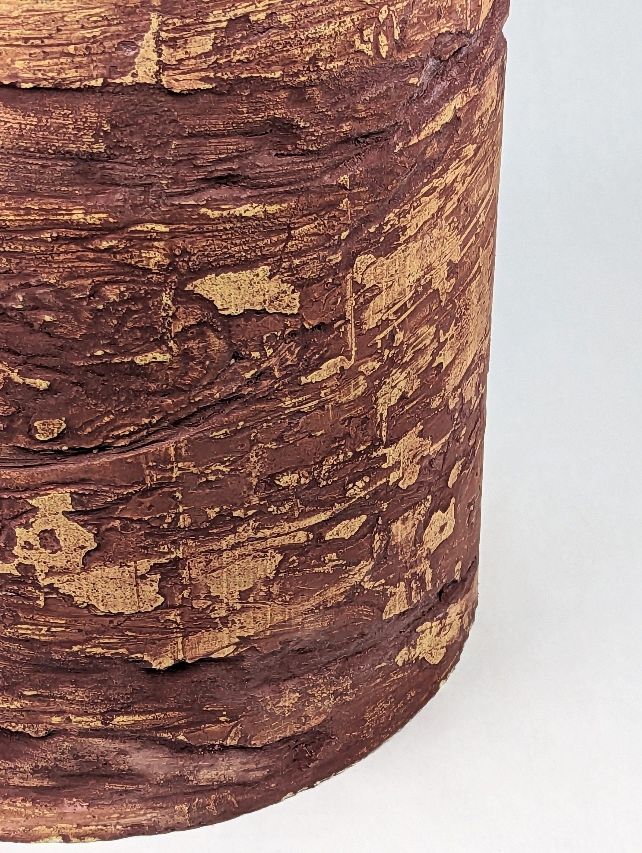 American Dark Purple Palm Textured Concrete Stool, 'Caput Mortuum' For Sale