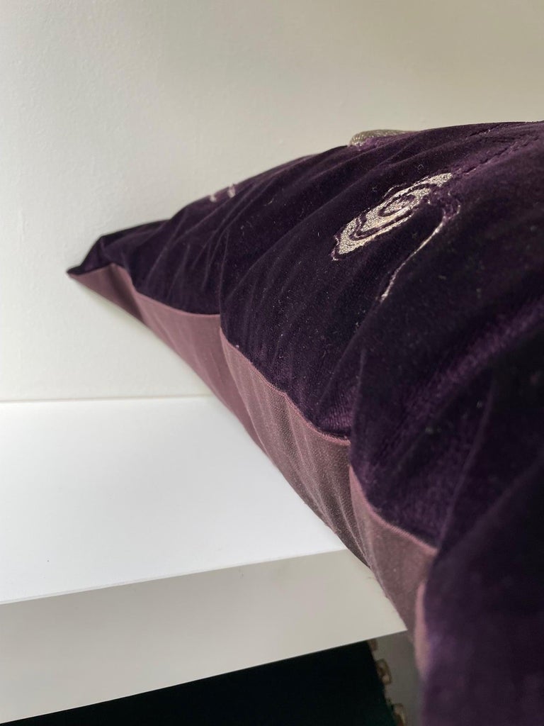 Purple - Chinon Hand Hand Embroidery Cushion Cover 10