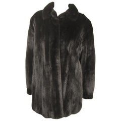 Used Dark Ranch Mink Jacket Coat Giorgio Sant' Angelo 