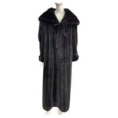 Dark Ranch Mink Wide Collar Hood Full length 