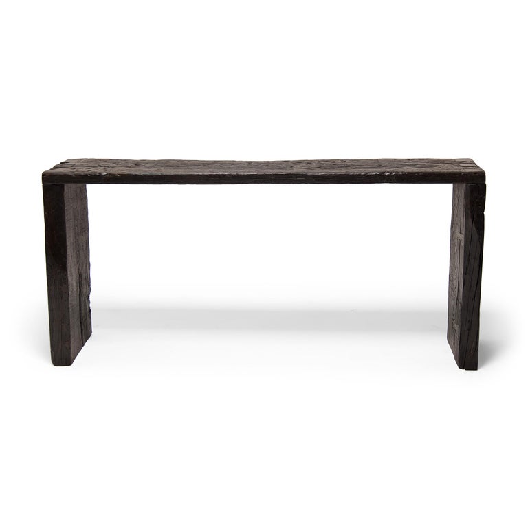 Made of wood reclaimed from Qing-dynasty architecture, this contemporary altar table is a celebration of wabi-sabi style. The clean lines highlight every knot, split, groove, and color variation in our expressive 18th-century elmwood