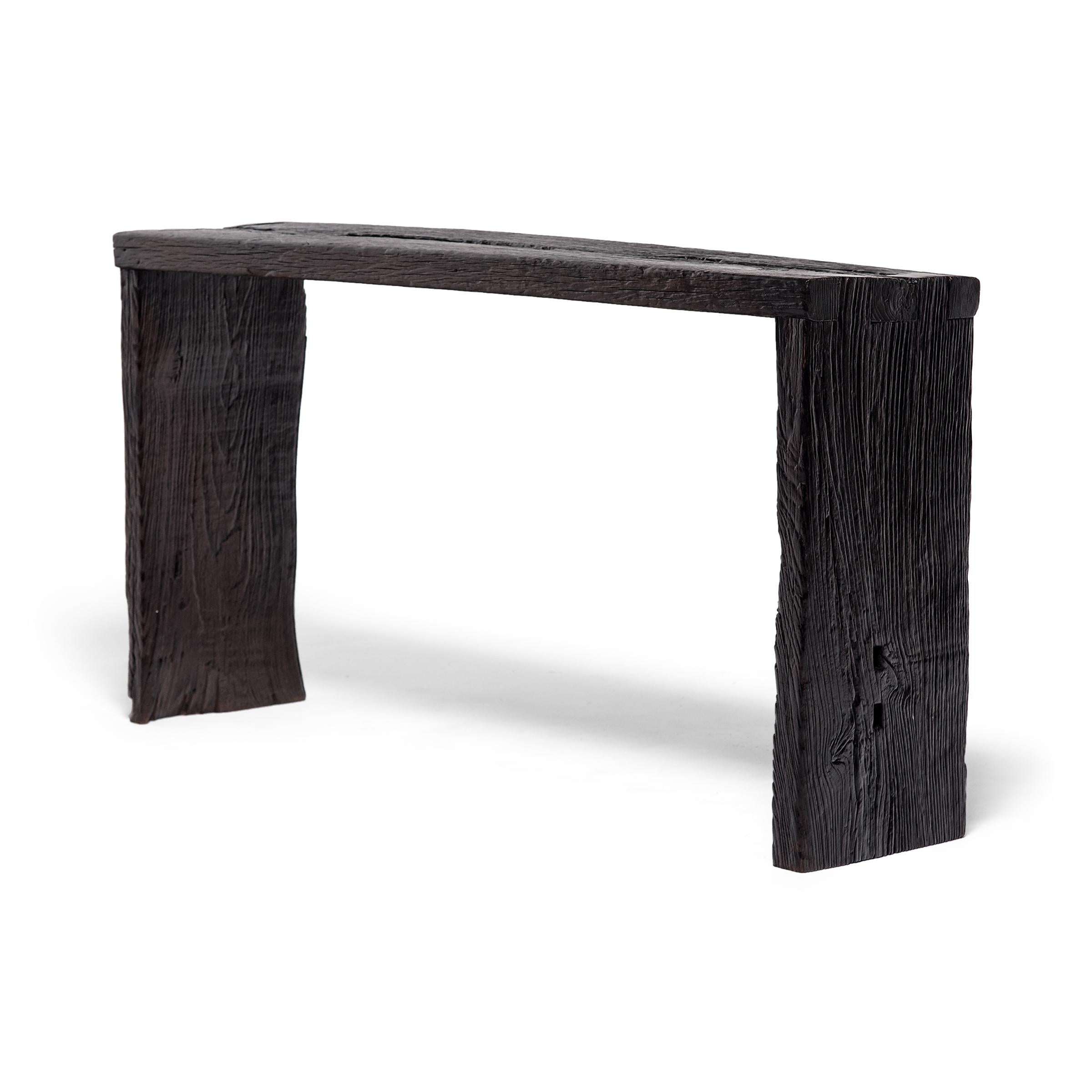 black waterfall console table