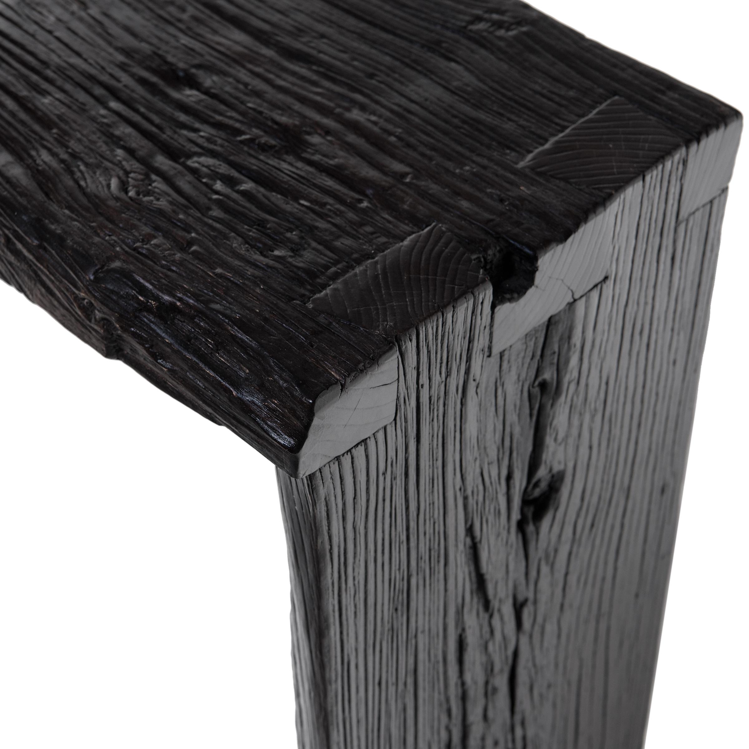 Contemporary Dark Reclaimed Elm Waterfall Console Table
