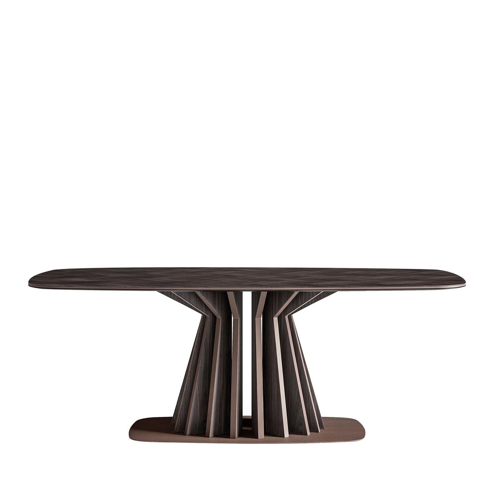 dark brown rectangular dining table