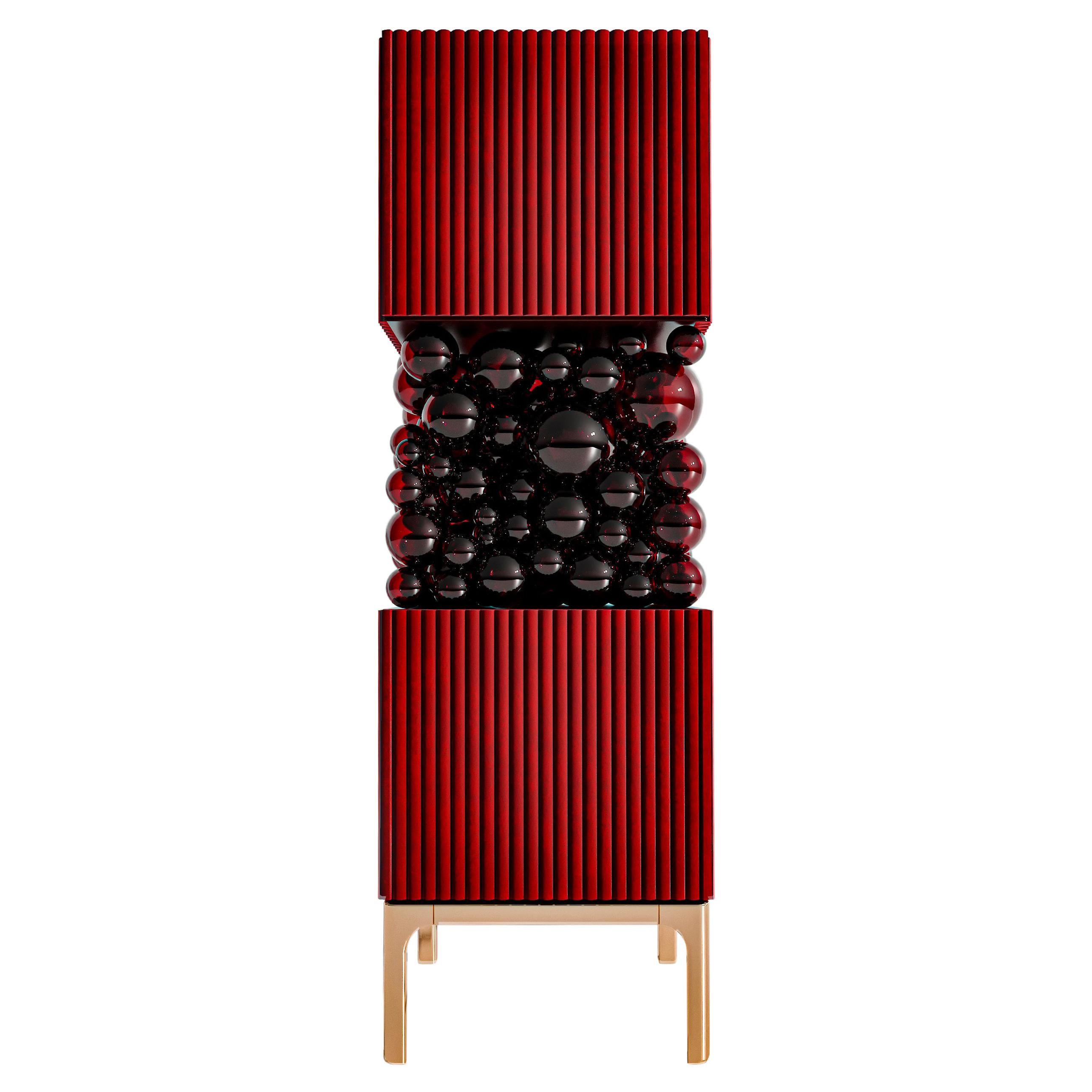 Dark-Red Cabinet, Bubbles Collection, Amazing Emotional Design for Your Interior For Sale