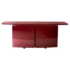 Dark red lacquered wooden sideboard, 1970