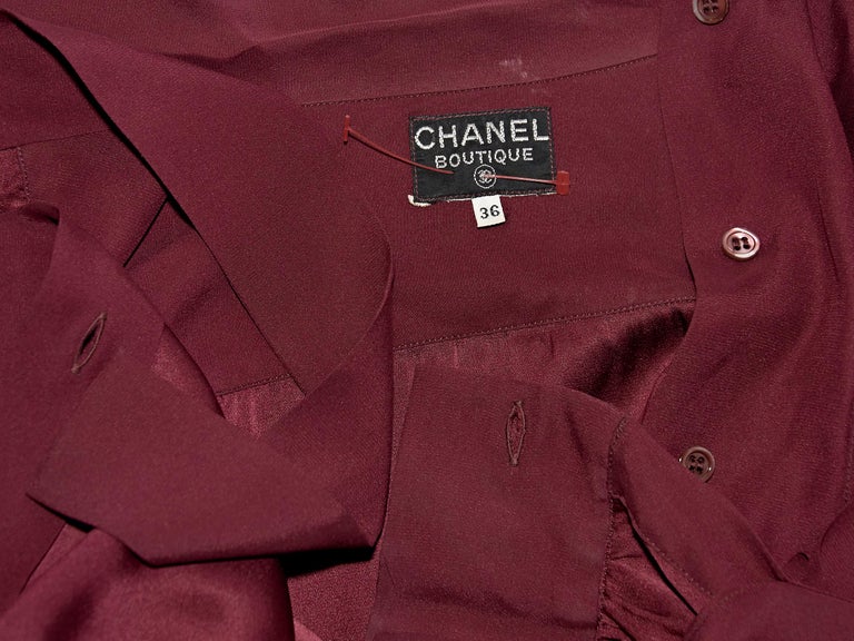 Dark Red Vintage Chanel Silk Blouse