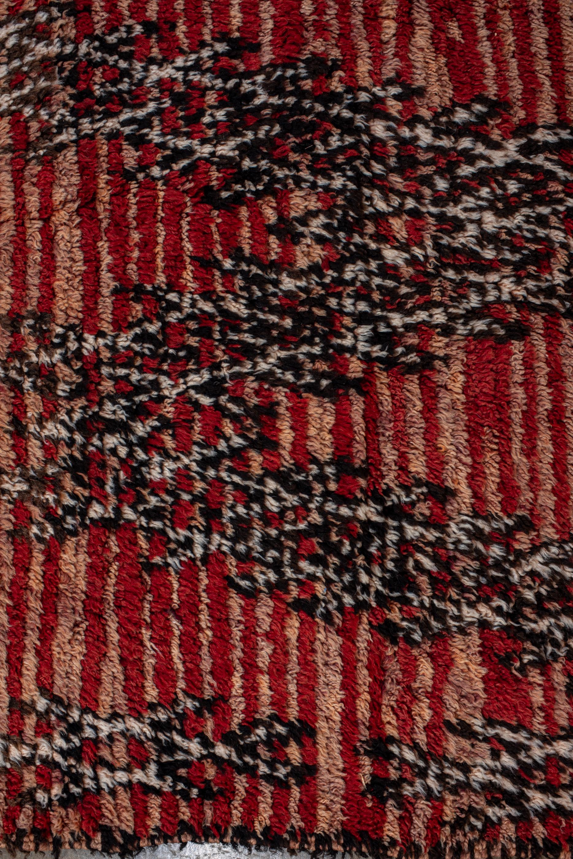 20th Century Dark Red Vintage Small Moroccan Rug