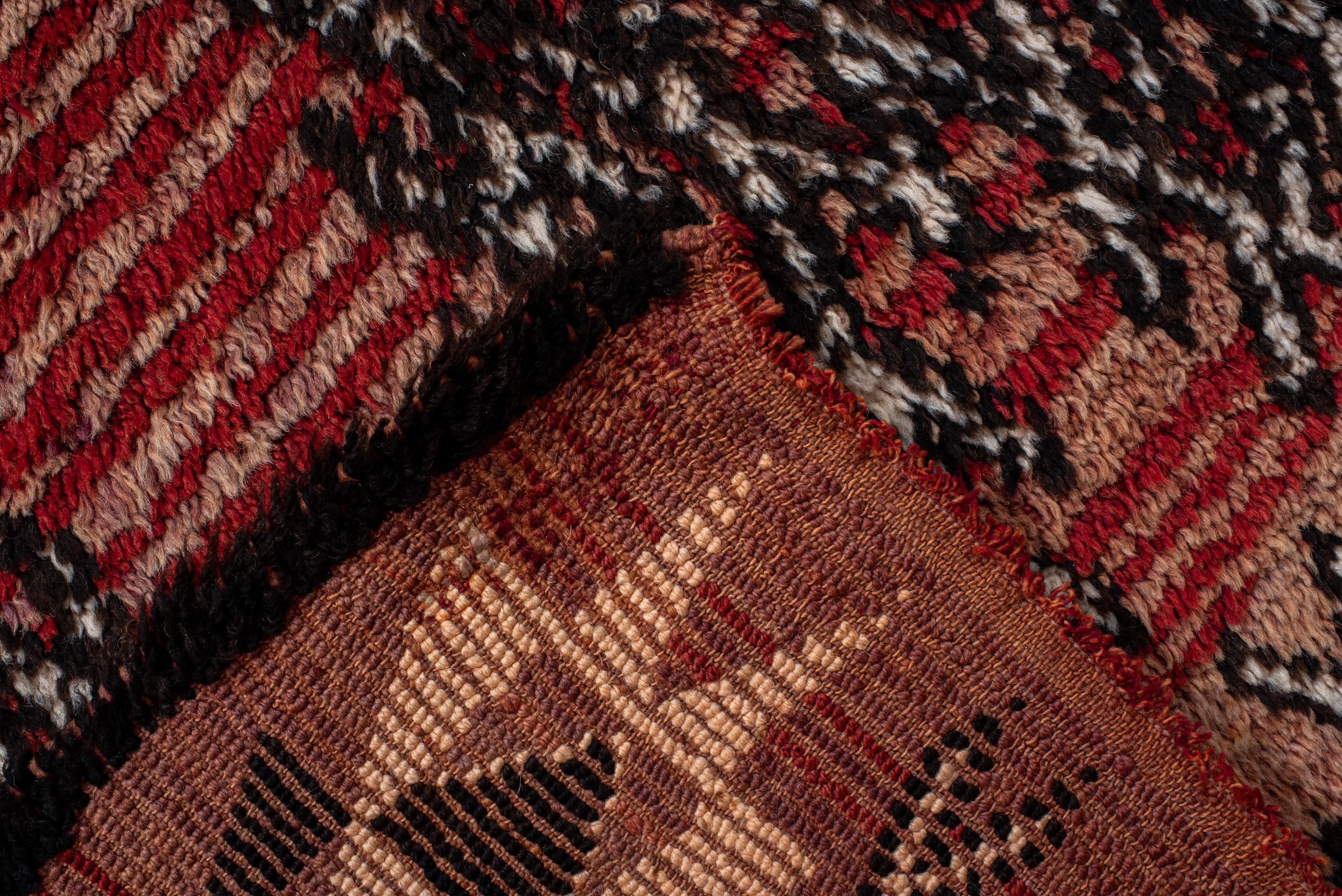 Wool Dark Red Vintage Small Moroccan Rug